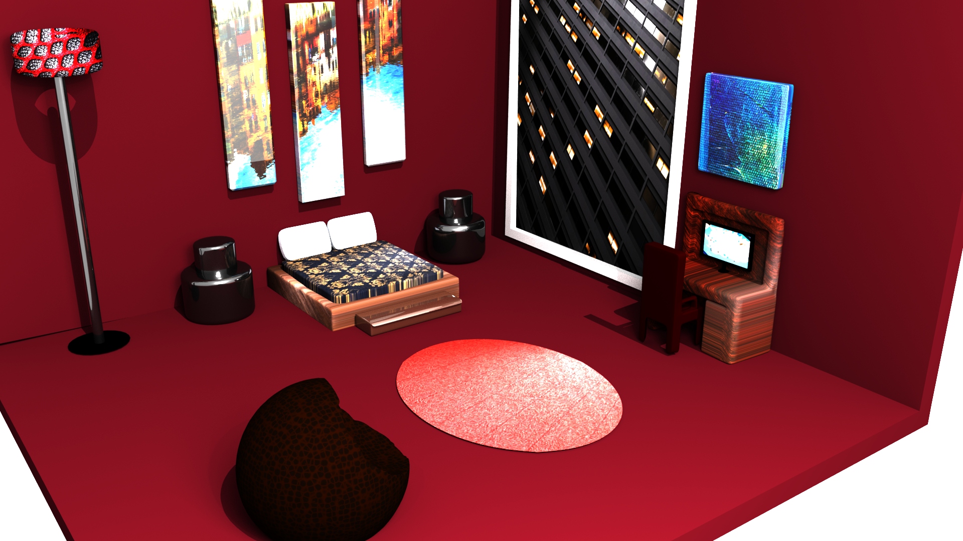 3D room design animation